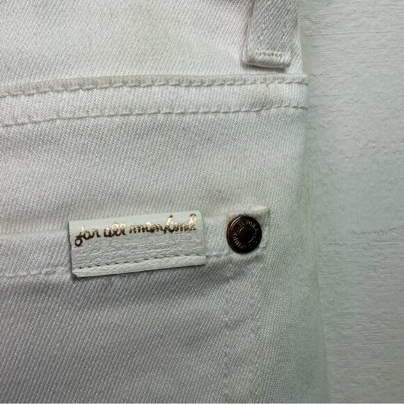 7 For all Mankind Malhia Kent Skinny Jeans Front Metallic Geometric Print Size 2 - Picture 6 of 9